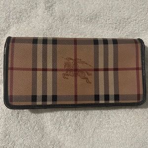 Burberry Check and Leather Continental Wallet